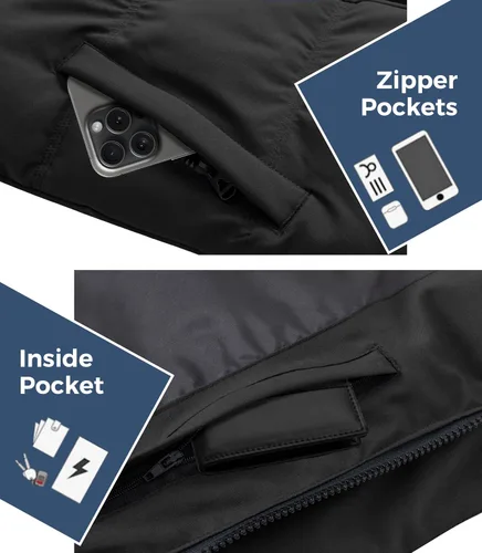 Miniatura 6 de Wantdo - Abrigo de invierno cálido para hombre, chaqueta acolchada impermeable y resistente al viento, capa gruesa de forro desmontable