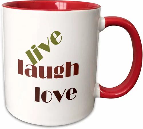 Miniatura 9 de 3dRose Live Laugh Love - Taza de dos tonos, 11 onzas, color negro