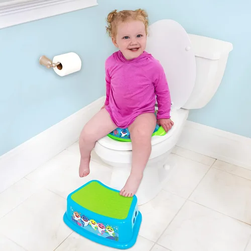 Miniatura 3 de Conjunto esencial de entrenamiento de orinal de Baby Shark de Pinkfong, 2 piezas - Cojín suave, entrenamiento de orinal para bebé, seguro, fácil