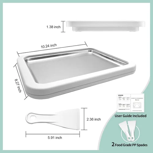 Miniatura 2 de Máquina de helado instantánea, máquina de helado enrollado, placa de yogur congelado, sartén/rollo de gelato instantáneo, DIY casero para divertidas