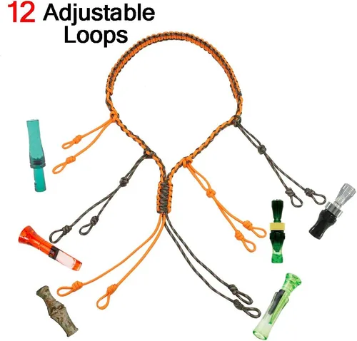 Miniatura 3 de PSKOOK Cordón para llamador de patos Paracord para caza de gansos 12/16/20 Bandas ajustables Accesorio para depredadores al aire libre para faisanes