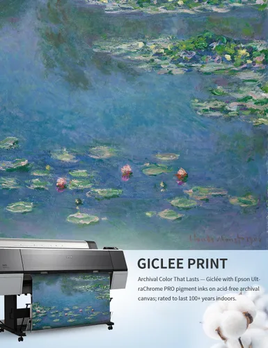 Miniatura 6 de IPIC - Reproducción artística de los lirios de agua de Claude Monet 1906, impresiones giclée coinciden con el marco dorado clásico, arte de pared