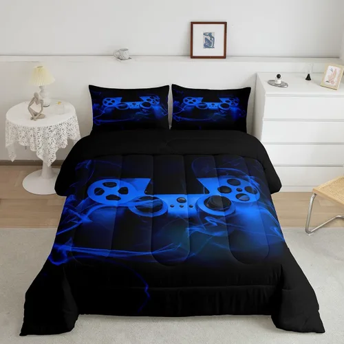 Miniatura 13 de Erosebridal Juego de edredón de murciélago tamaño Queen para niños y niñas, juego de ropa de cama con degradado de arco iris, juego de edredón Multi