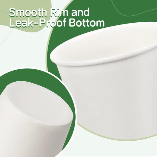 Miniatura 3 de Paquete de 100 tazas de papel de 3 onzas, pequeñas tazas de café, tazas desechables mini para baño y enjuague bucal, adecuadas para fiesta, picnic