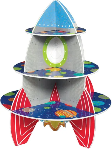 Miniatura 9 de Blast Off - Máscaras de papel de colores surtidos para cumpleaños, 8.6 x 9.7 pulgadas (paquete de 8), perfectas para celebraciones temáticas