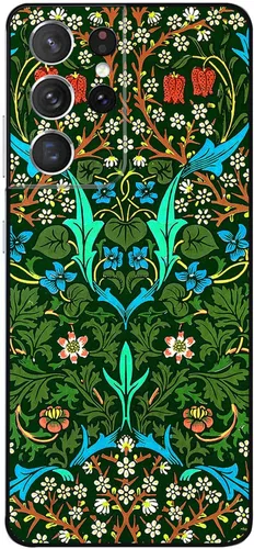 Miniatura 112 de Berkin Arts Funda compatible con Samsung Galaxy S22 Ultra, funda de silicona Art Nouveau Floral Flower (Clematis by Alphonse Mucha)
