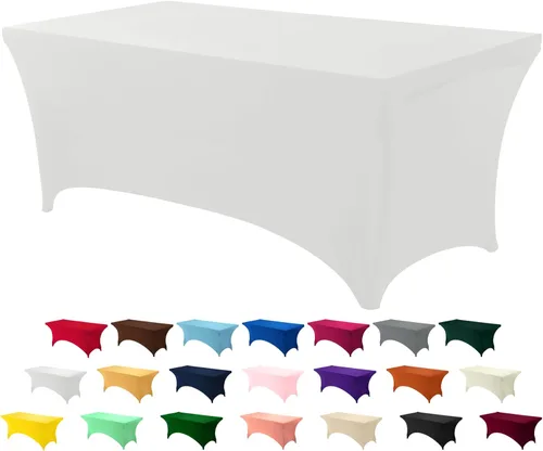 Miniatura 34 de Utopia Kitchen Mantel rectangular de spándex de 4 pies [1 unidad, negro] 200 GSM elástico, ajustado, lavable y resistente a las arrugas, cubierta
