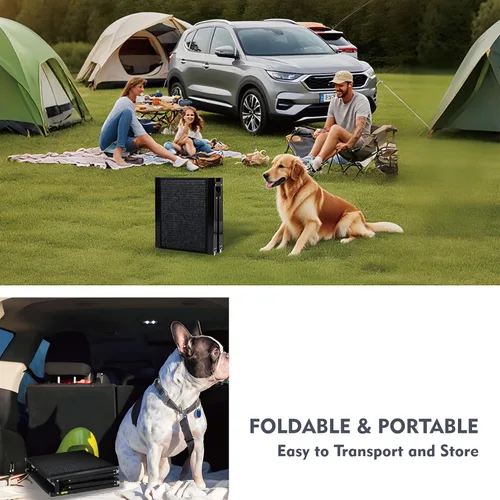 Miniatura 5 de Dog Ramp for Car 71" Long & 19.3" Wide Portable Dog Ramps for Large Dogs with Non-Slip Rug Surface Dog Car Ramp for SUV Car & Truck, Folding Dog