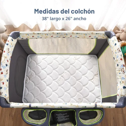 Miniatura 3 de Cubrecolchón Pack and Play - 38" x 26" x 1.5", Almohadilla de Colchones Pack N Play de Espuma Premium Suave y Firme, Colchones de Espuma para Simple