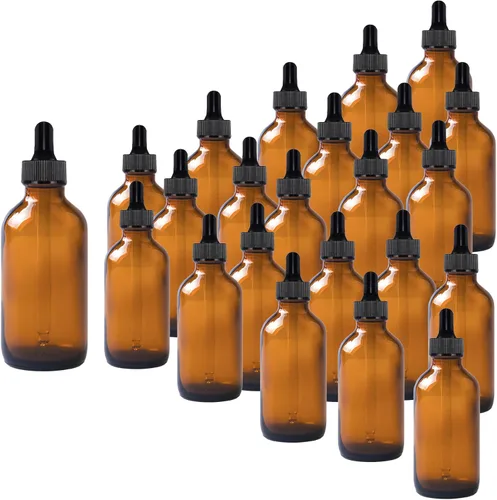 Miniatura 32 de Paquete de 48 Botellas Cuentagotas de Vidrio Transparente de 1 oz, Botellas Cuentagotas con Cuentagotas de Vidrio para Aceites Esenciales, Perfumes