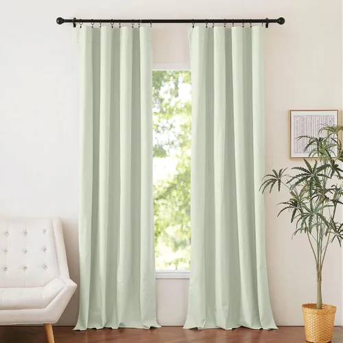 Miniatura 21 de NICETOWN Cortinas 100% opacas de 63 pulgadas de largo, 2 paneles de cortinas cortas con aislamiento térmico con forro para dormitorio, cortinas