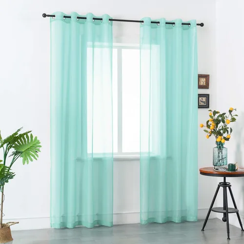 Miniatura 46 de DUALIFE Cortinas Amarillas de 72 Pulgadas de Largo para Dormitorio Juego de 2 Paneles con Ojales Ventana Semi Voile Filtrado de Luz Cortinas