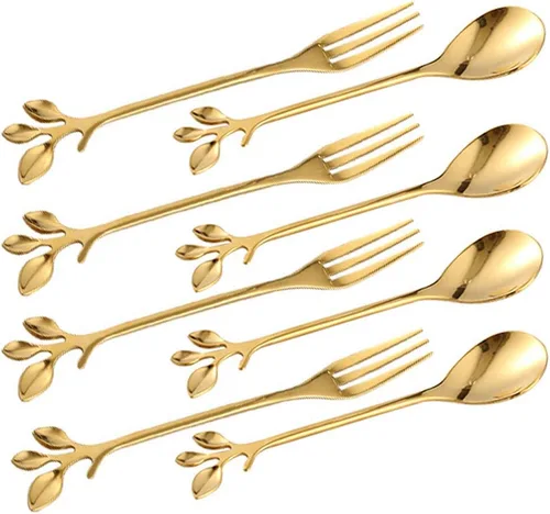 Miniatura 11 de Juego de 6 tenedores de frutas de acero inoxidable de 4.7 pulgadas, mini tenedores de ensalada, aperitivos, postres, aperitivos, tenedores pequeños