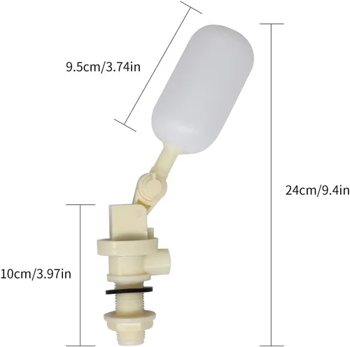 Miniatura 4 de Válvula de flotador de 1/2 3 piezas de bola de agua automática de agua con brazo ajustable para tanque de agua para ganado
