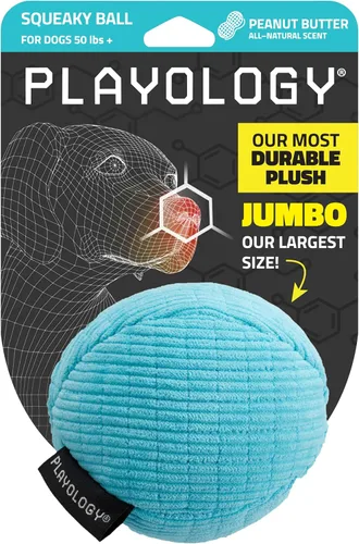 Miniatura 9 de Playology Juguetes para perros Juguete de hueso chirriante de felpa para masticar para perros Juguete gigante con aroma a mantequilla de maní