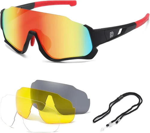 Miniatura 7 de DUCO DK280 - Lentes de sol polarizados para niños, jóvenes, béisbol, deportes, adolescentes, ciclismo, niños y niñas, con 3 lentes