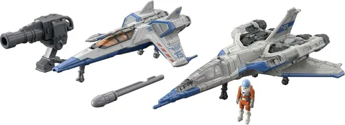Mattel Disney Pixar Lightyear - Paquete de juguetes para vehículos con 2 naves espaciales y figura Buzz Lightyear, serie Hyperspeed con XL-01 y XL-15