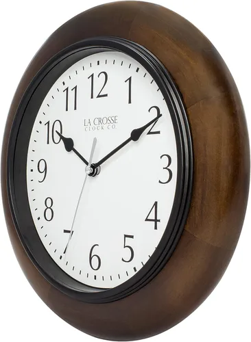 Miniatura 2 de La Crosse Reloj 404-2625 10 in Linwood Reloj de pared de madera de cuarzo
