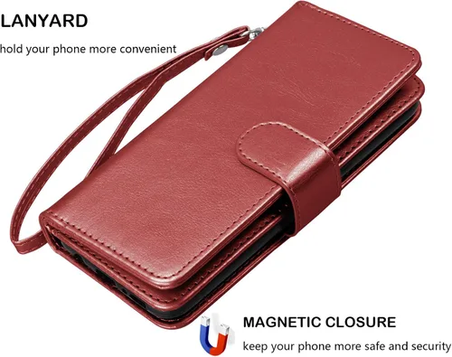 Miniatura 6 de Njjex Funda tipo cartera para iPhone 11 PRO Max 2019, para iPhone 11 PRO Max (6.5 pulgadas), [9 ranuras para tarjetas] Funda de piel sintética