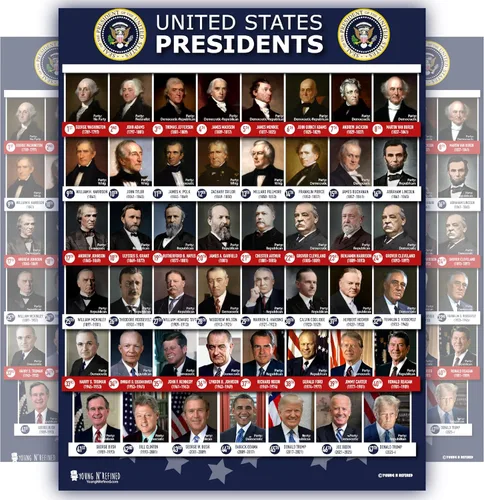 Miniatura 5 de Young N Refined Póster de Todos los Presidentes de Estados Unidos de América (15 x 20 pulgadas) FOTOS EN COLOR LAMINADO Decoración escolar