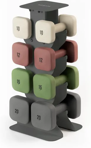Miniatura 46 de WeGym SafeGrip Square Dumbbells with Anti Slip Handles, Aesthetic Free Weights for Home Workouts, Stable Design Prevents Rolling during Floor