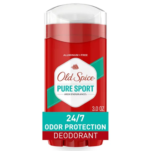 Old Spice - Desodorante de alta resistencia para hombres, sin aluminio, aroma puro deportivo, 3.0 onzas