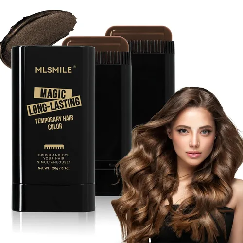 2 peines de color para el cabello, seguro y cómodo, resistente al agua y al sudor, color marrón portátil, corrector de color 2 en 1 con peine para