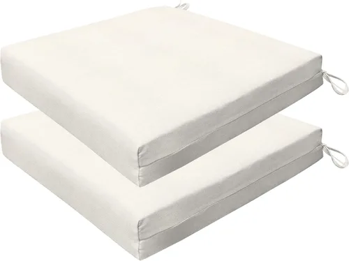 Honeycomb Juego de 2 cojines de asiento para exteriores, 20 x 20 pulgadas, cojines texturizados de hueso sólido para sillas de comedor para muebles