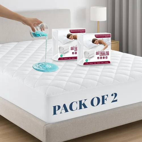 Miniatura 27 de LUX Décor Protector de Colchón Twin - Cubrecolchón Acolchado Elástico Ajustable Protector Hasta 16 Pulgadas de Profundidad - Cubrecolchón Suave
