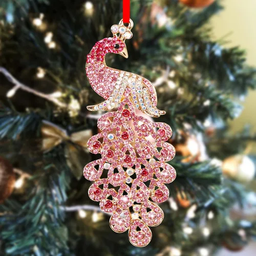 Miniatura 14 de SICOHOME Adornos de Navidad de pavo real, adornos de pavo real verde azulado para colgar en el árbol de Navidad, adornos de Navidad, decoraciones