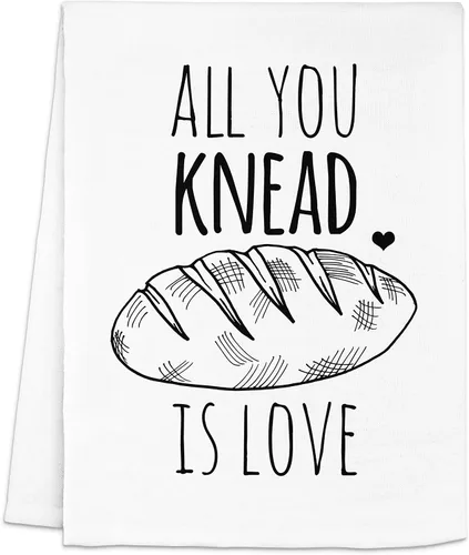 Moonlight Makers, All You Knead is Love, toalla de cocina con saco de harina, regalo de inauguración de la casa, divertido paño de cocina,