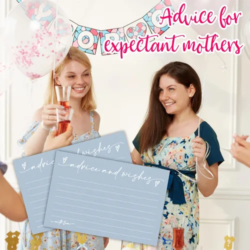 Miniatura 6 de 30 Tarjetas de Consejos y Deseos – Azul Minimalista – Tarjetas de Consejos de Doble Cara para Rellenar para Novia, Boda, Fiesta de Graduación, Sr.