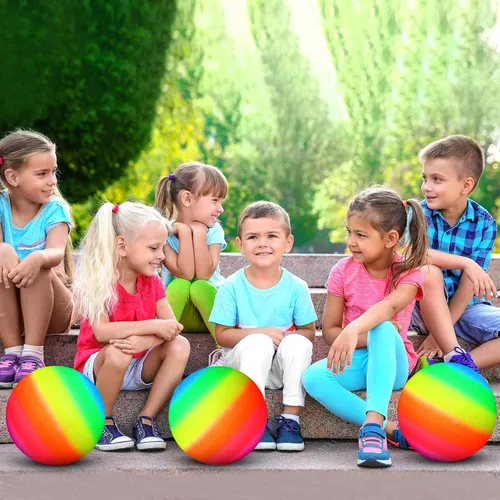 Miniatura 7 de Macarrie 30 pelotas de patio de recreo de 6 pulgadas para niños y adultos, coloridas pelotas inflables de mano, fútbol, baloncesto, balonmano
