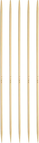 Miniatura 25 de Harfington - 5 piezas de agujas de tejer de bambú de doble punta, tamaño US 1 (2.25 mm), carbonizadas, 7.9 pulgadas (20 cm) rectas para tejer a