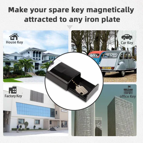 Miniatura 3 de Caja exterior para ocultar llaves de coche, caja magnética para llaves, caravana, barcos con almacenamiento secreto, color negro