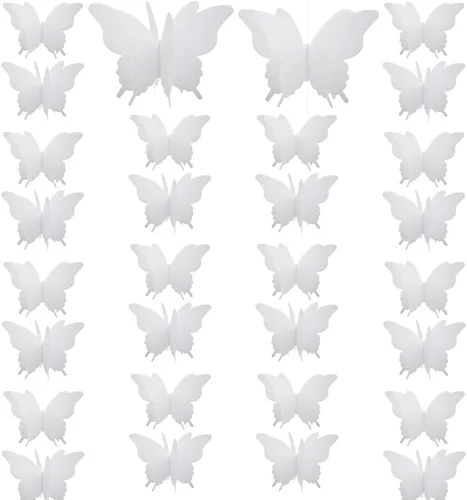Miniatura 9 de Guirnalda de papel de mariposa grande, 4 unidades, cortina de mariposa, para colgar, decoración colgante para Halloween, fiesta de cumpleaños, baby
