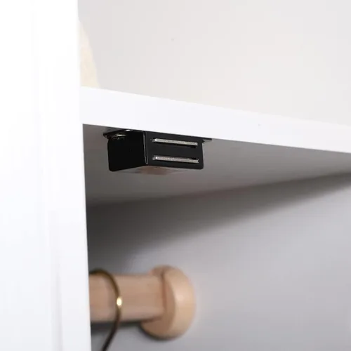 Miniatura 4 de Mousike Imanes para gabinete de 30 libras de color negro con fuerte imán para cocina, armario, armario, puerta, cajón, pestillo paquete de 4
