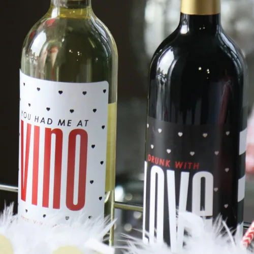 Miniatura 8 de Big Dot of Happiness - Día de San Valentín - Regalo para mujeres y hombres - Etiquetas adhesivas para botellas de vino - Juego de 4