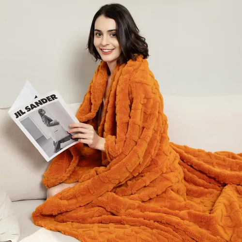 Miniatura 8 de Aganear Manta de Franela - 50"x60" Mantas Naranjas Decoración Boho Ropa de Cama Suave y Acogedora para Regalo Cálido para Tennessee Vols, Navidad