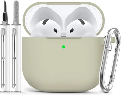 Miniatura 22 de Ljusmicker – Funda para AirPods 4 (2024) con cierre magnético en la tapa y juego de limpieza, funda protectora de silicona suave para Apple AirPods
