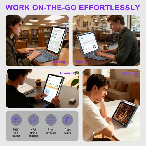 Miniatura 6 de WIWU Funda con teclado para iPad Pro de 11 pulgadas M5/M4 2025/2024, color negro