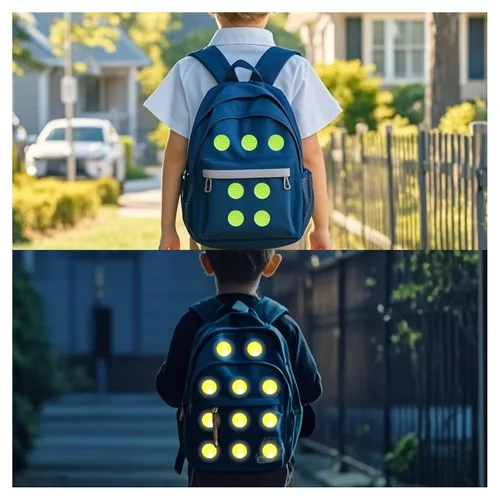 Miniatura 9 de Pegatinas reflectantes 1 pulgada de diámetro Redondas Reflectoras, Cinta adhesiva impermeable al aire libre de alta visibilidad (80 piezas)