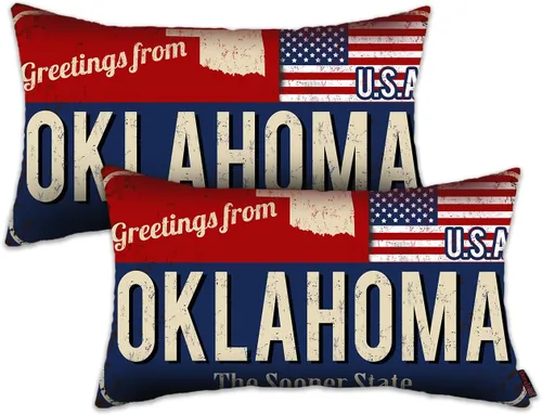 Miniatura 22 de Juego de 2 fundas de almohada de Florida de 12 x 20 pulgadas, decoración de recuerdo de Florida, funda de almohada lumbar con diseño de bandera