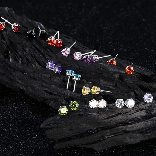 Miniatura 5 de Juego de 15 pares de pendientes de acero inoxidable para mujer