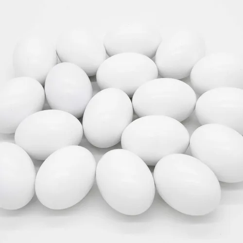 Miniatura 8 de Huevos de Pascua de 18 piezas, huevos de madera blancos, huevos decorativos lisos de tamaño real para niños, pintura de Pascua DIY tu propia