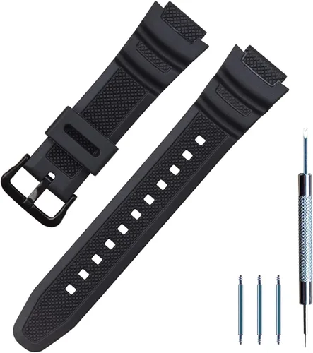 Lijinlan Correa de reloj de repuesto de resina para hombre Casio AE-1000W AE-1200 AE-1300 AEQ-110W AQ-S800W MRW-200H SGW-300H SGW-400H W-216H W-218H