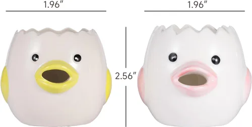 Miniatura 2 de Paquete de 2 bonitos separadores de huevos, cerámica para vómitos, huevo y yema de huevo, separador de clara de huevo, divisor de filtro de huevo