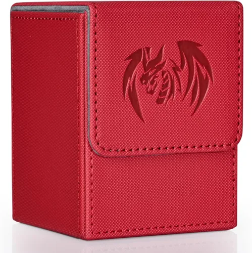 Caja para barajas de cartas UAONO para cartas Yugioh MTG, caja de cubierta de 100+ con 2 divisores compatible con TCG CCG, caja de almacenamiento de