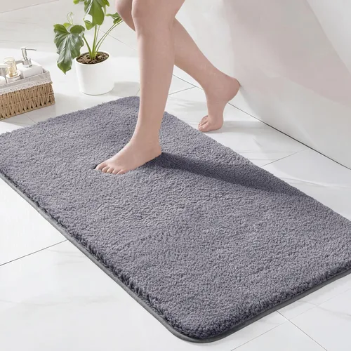 Miniatura 16 de Exclusivo Mezcla Tapetes de baño de 17 x 24 pulgadas, extra suaves, antideslizantes, absorbentes, de microfibra, lavables a máquina, de secado