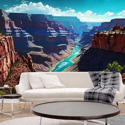 Miniatura 3 de Papel pintado de montaña del Parque Nacional del Gran Cañón, paisaje de la ciudad de Arizona, arte mural de pared grande para dormitorio, oficina